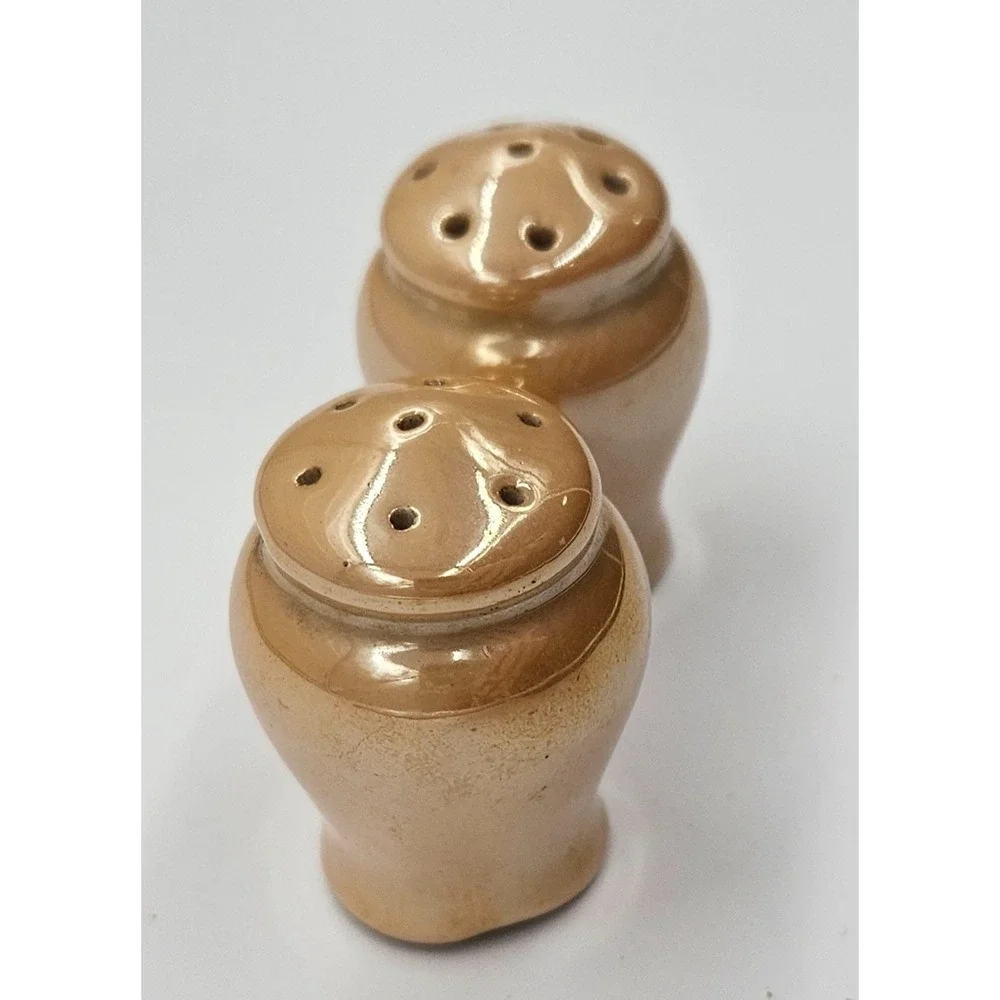 Vintage Lusterware Japan Ceramic Salt and Pepper Shakers Set Kitchen Table Decor